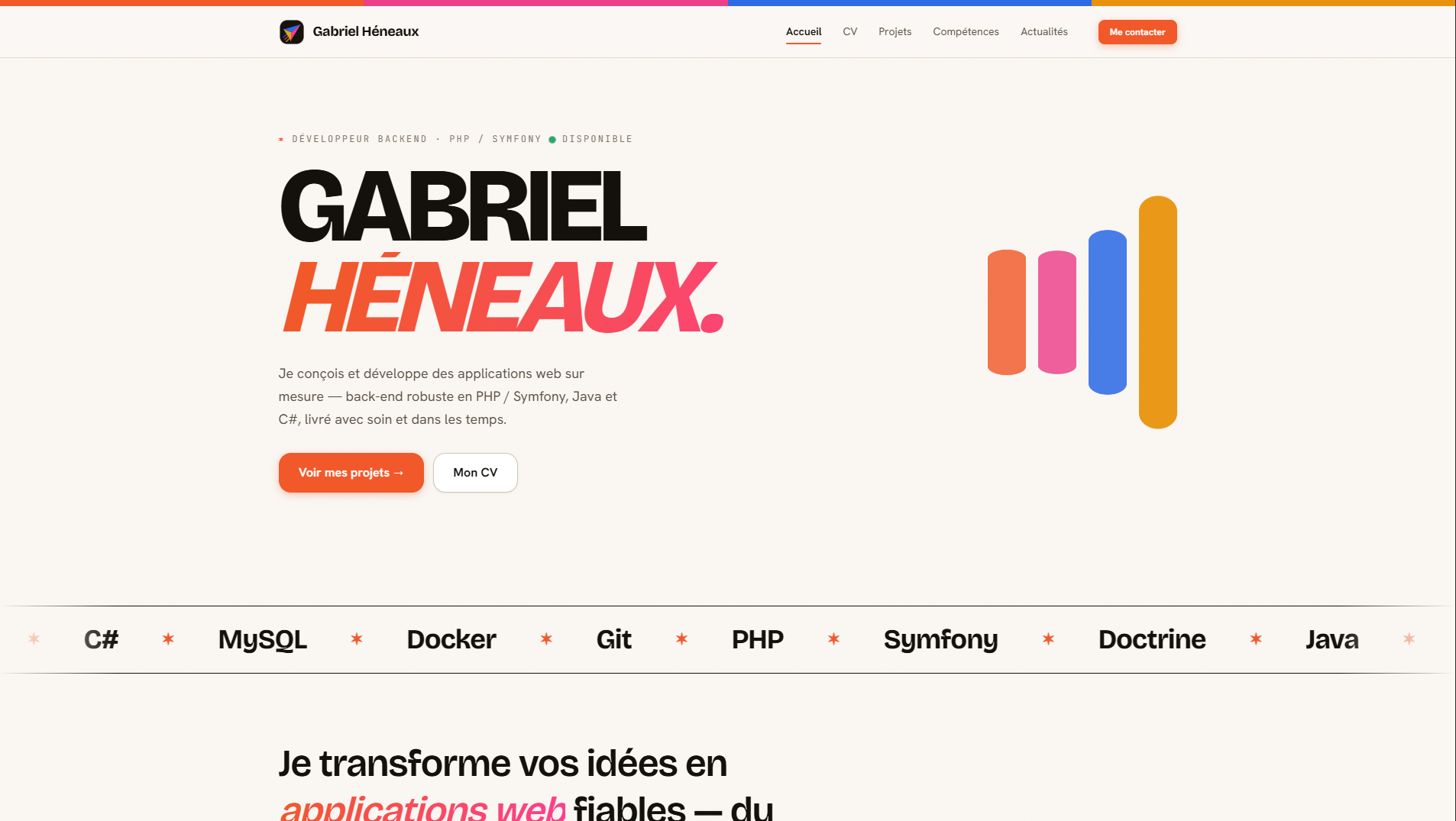 Portfolio V3 — refonte visuelle & technique